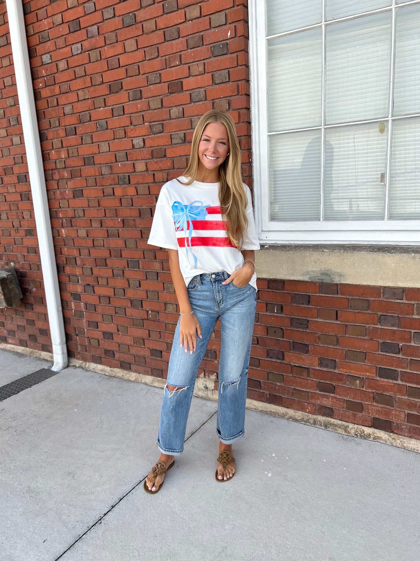 Flag Bow Graphic Tee