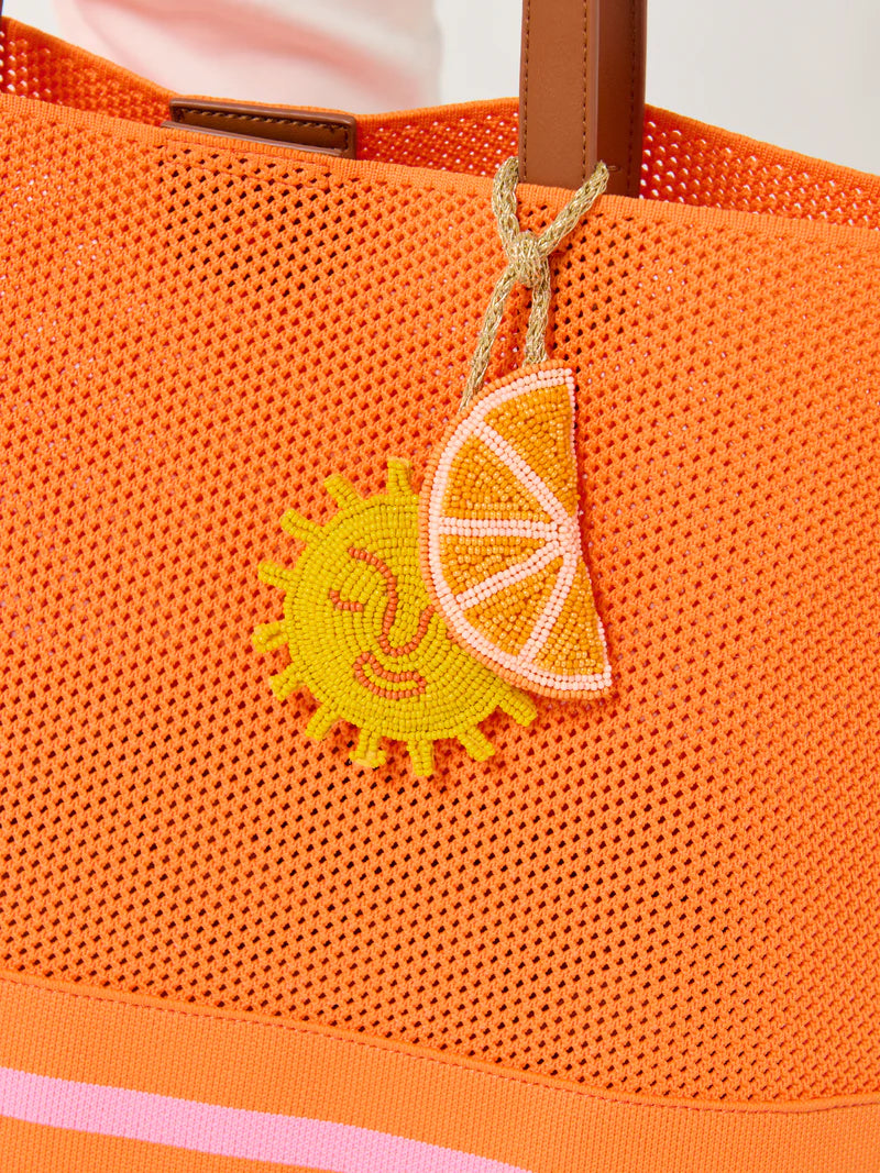 Orange/Sun Beaded Bag Charm