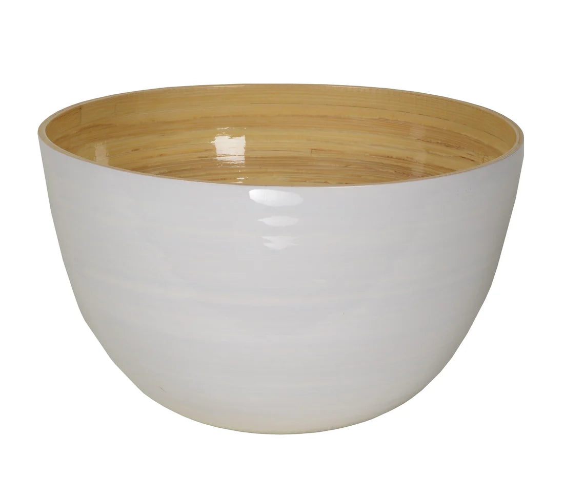 Bamboo Family Bowl 11.7" x 7" White