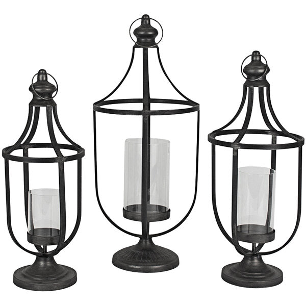 Metal Lanterns with Glass Inserts