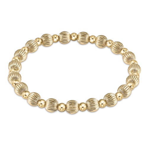 Dignity Grateful Pattern 6mm Bead Bracelet-Gold