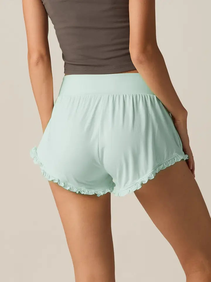 Sky Blue Ruffle Shorts