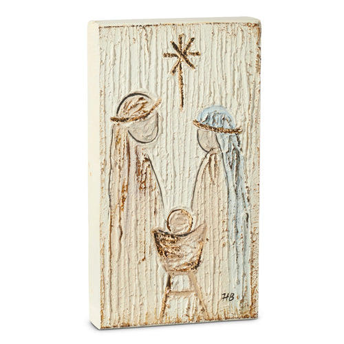 11.75" HOLY FAMILY TEXTURED BLOCK