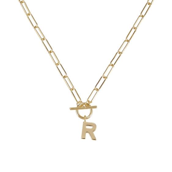 Toggle Initial Necklaces in Gold