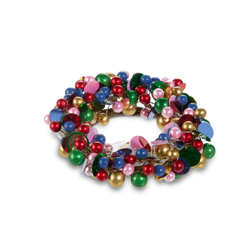 6" Bright Bead Mini Wreath- Candle Ring