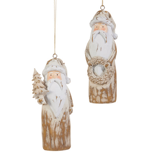5" Natural Santa Ornament