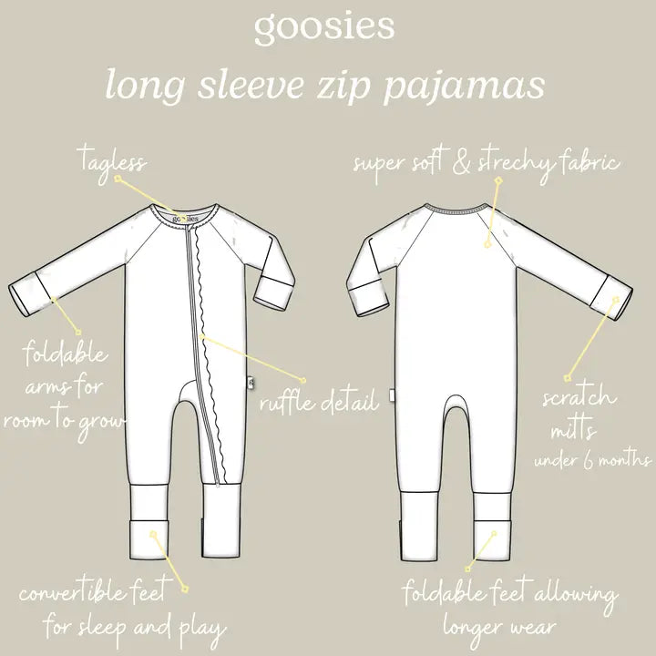 Magnolias Long Sleeve Zip Pajamas