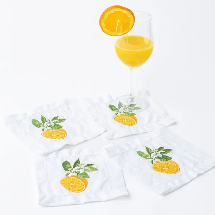 Orange Blossom Cocktail Napkins Set of Four