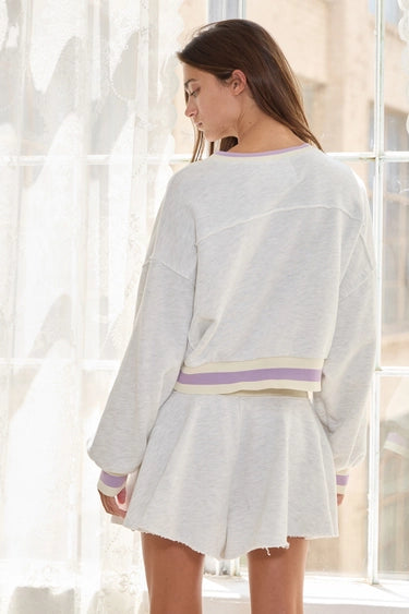 Stripe Elastic Banded Details Solid Set