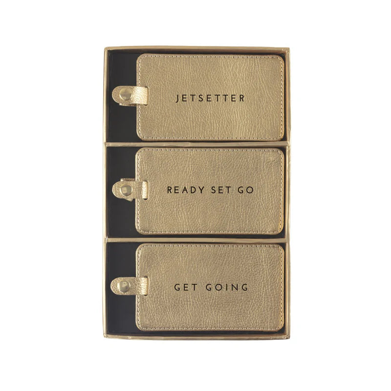 Gold Jetsetter Luggage Tag Set