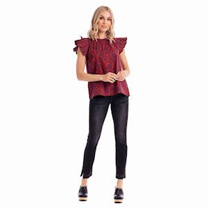 Red Floral Salma Top