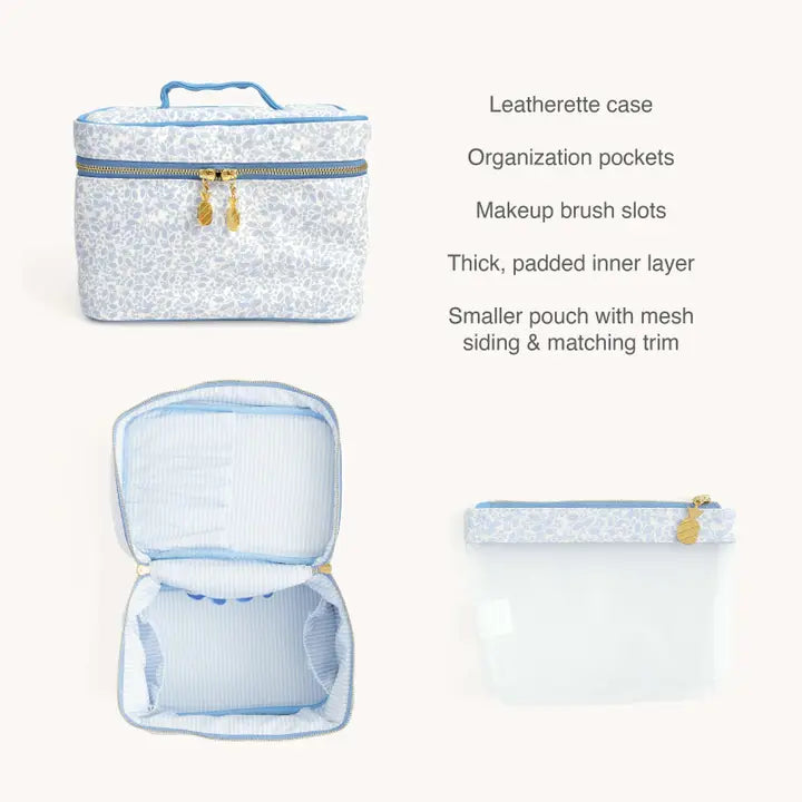 Leatherette Train Case Set - Misty Meadow