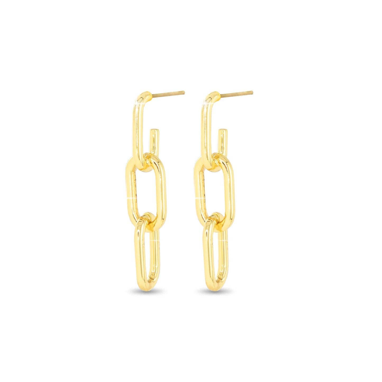 Gold Lara Polished Drop Earrings