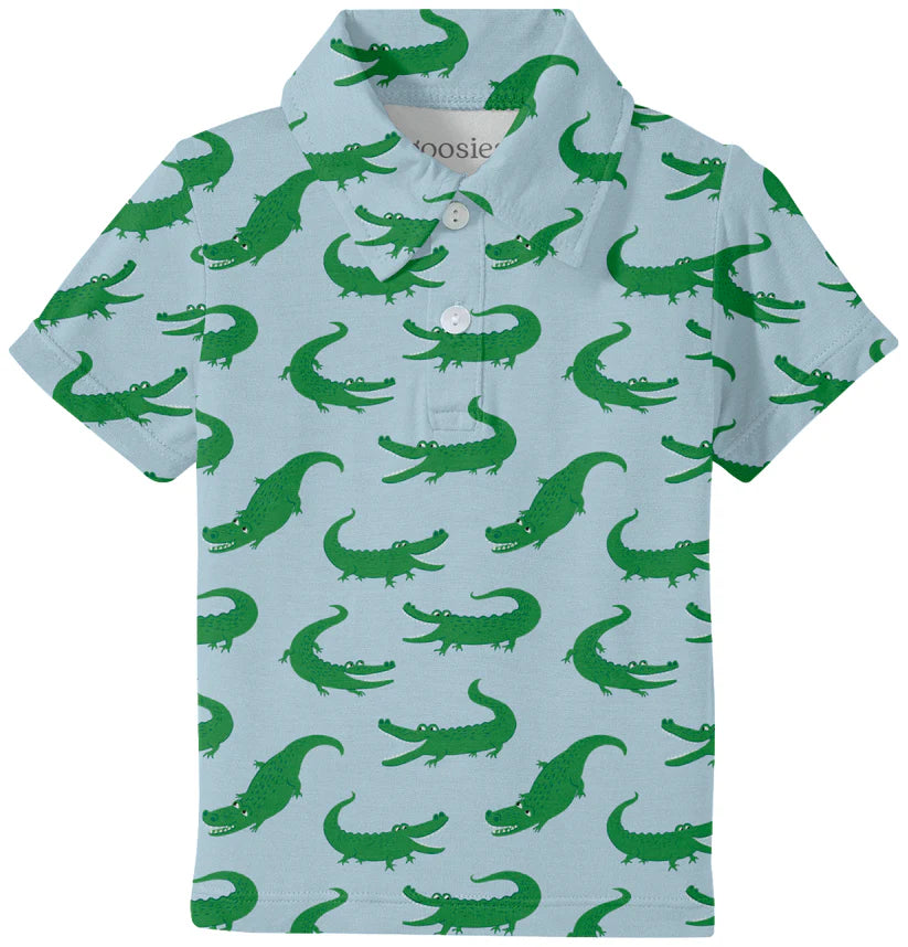 SS Polo Shirt- Blue Alligators 2T