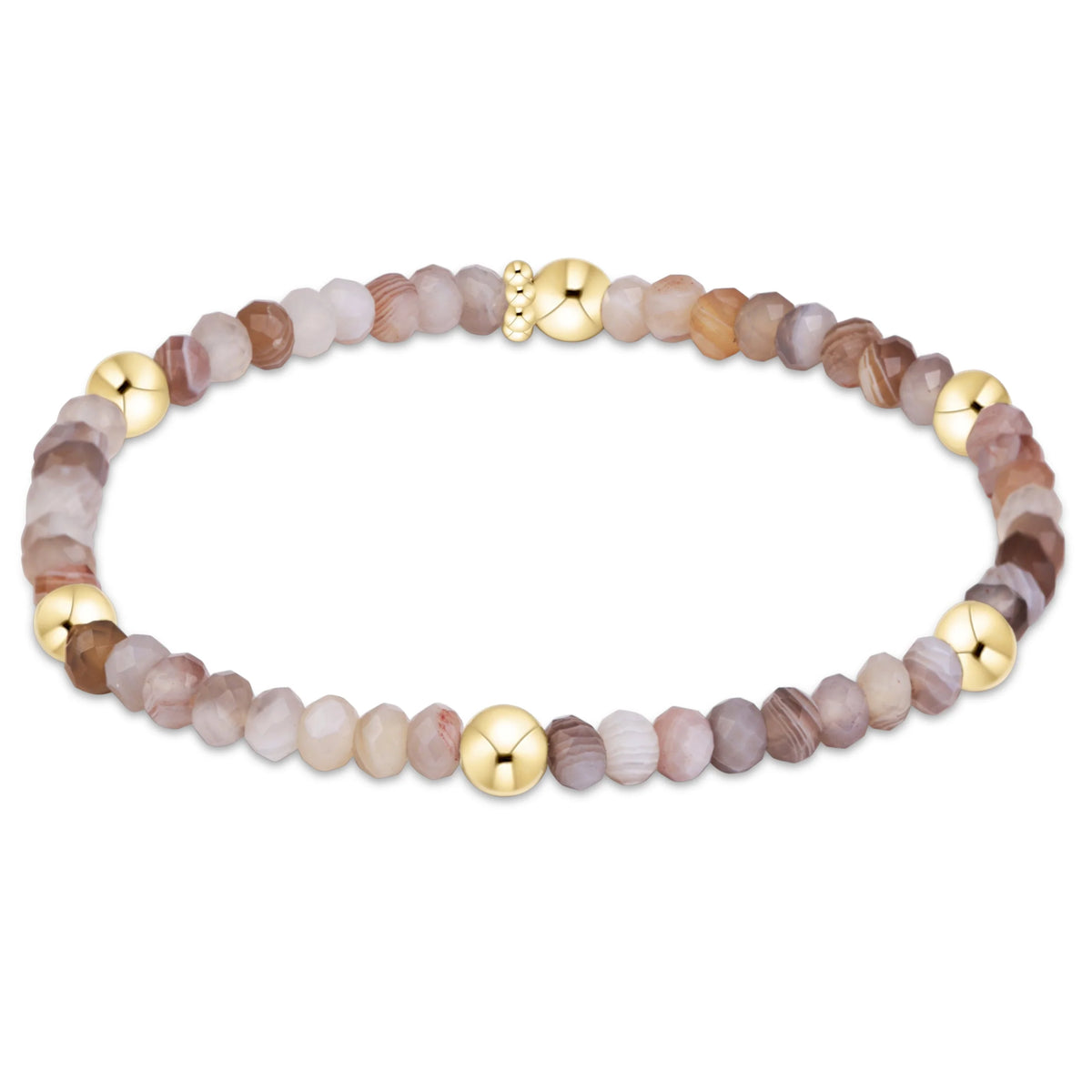 Presence Gemstone 4mm Bracelet- Botswana Agate