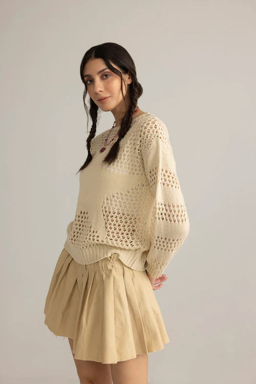 Midnight Mesa Knitted Sweater in Brown