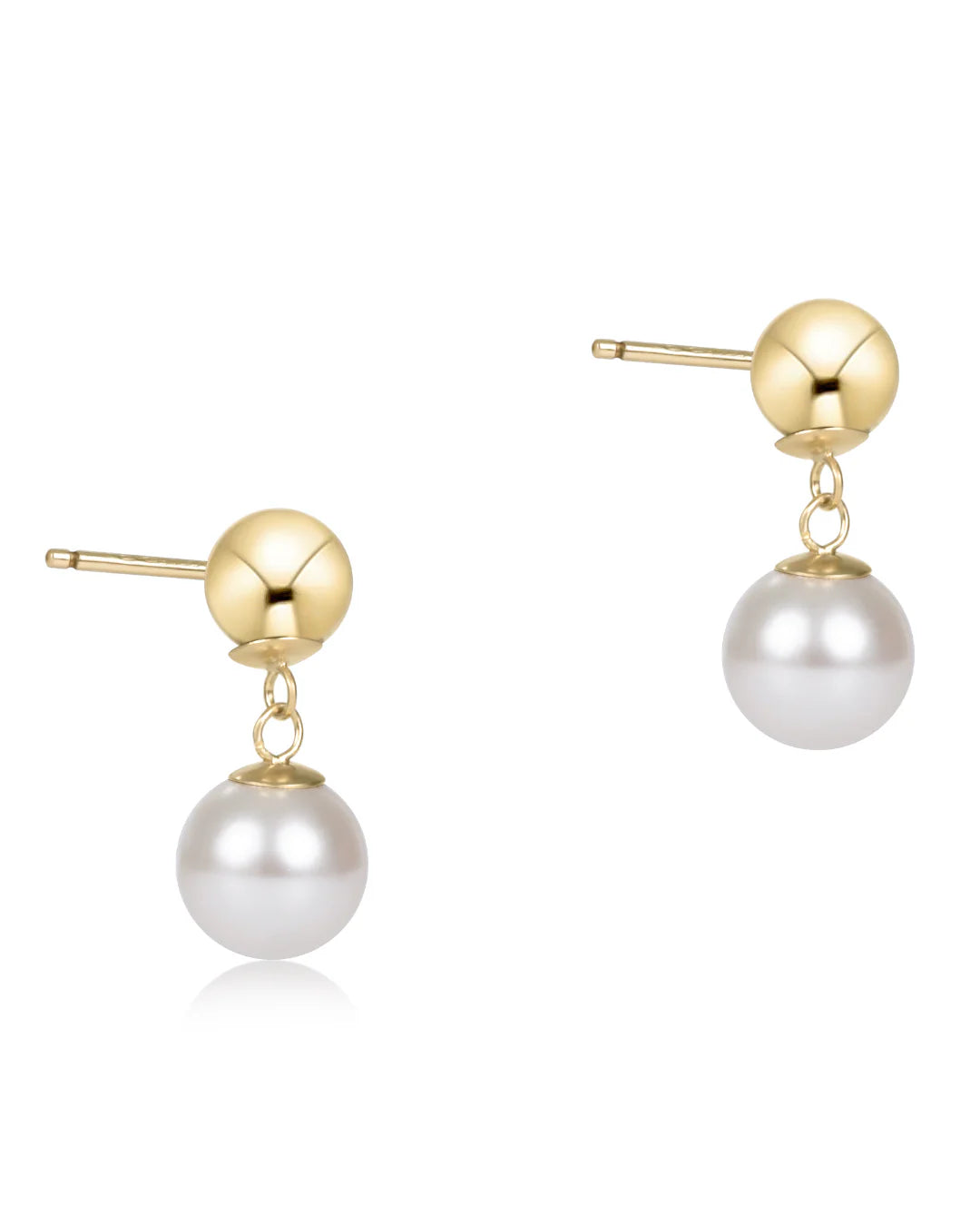 Classic 8mm Ball Drop Stud- Pearl