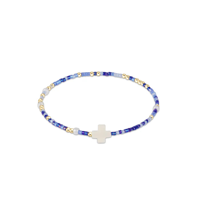 Egirl Hope Unwritten Signature Cross Bracelet- Is a Smurf's Butt Blue
