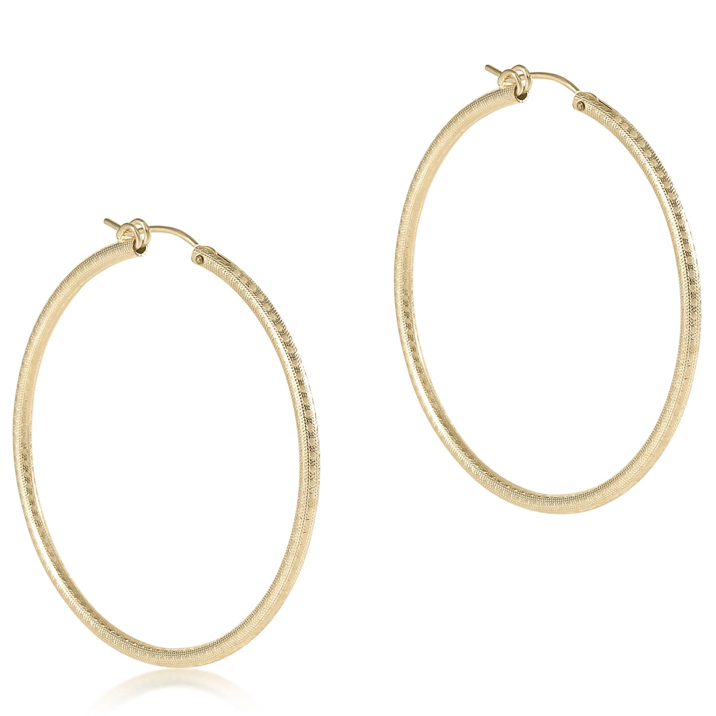 Round Gold 2" Hoop- Textured