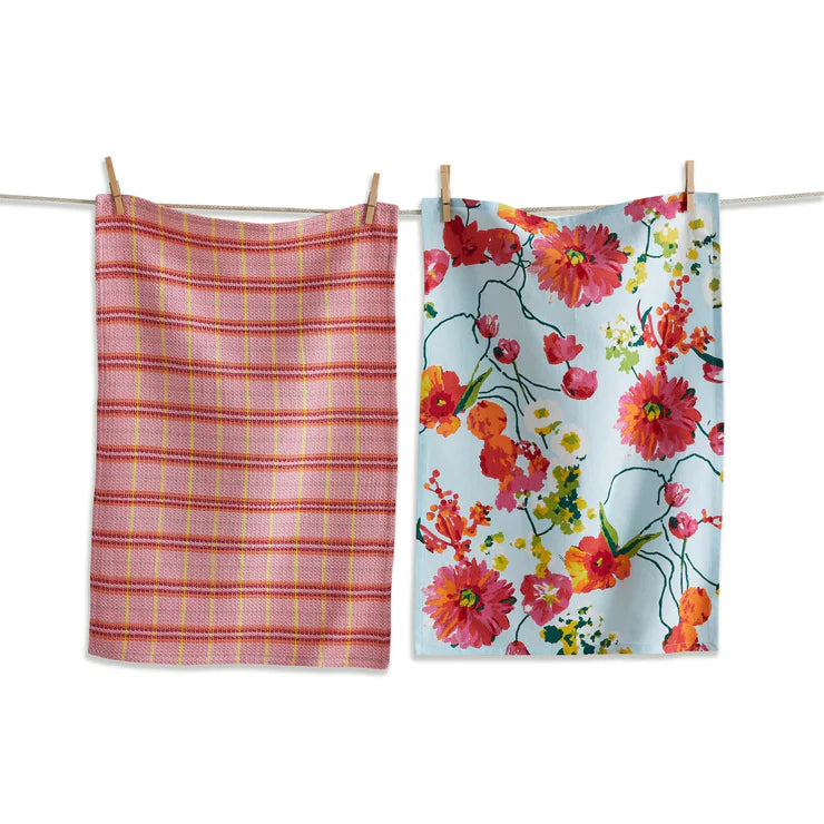 Blooming Flowers Dishtowel Set of Two