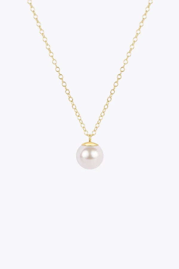 16" Necklace Gold - Classic Pearl 10mm Charm