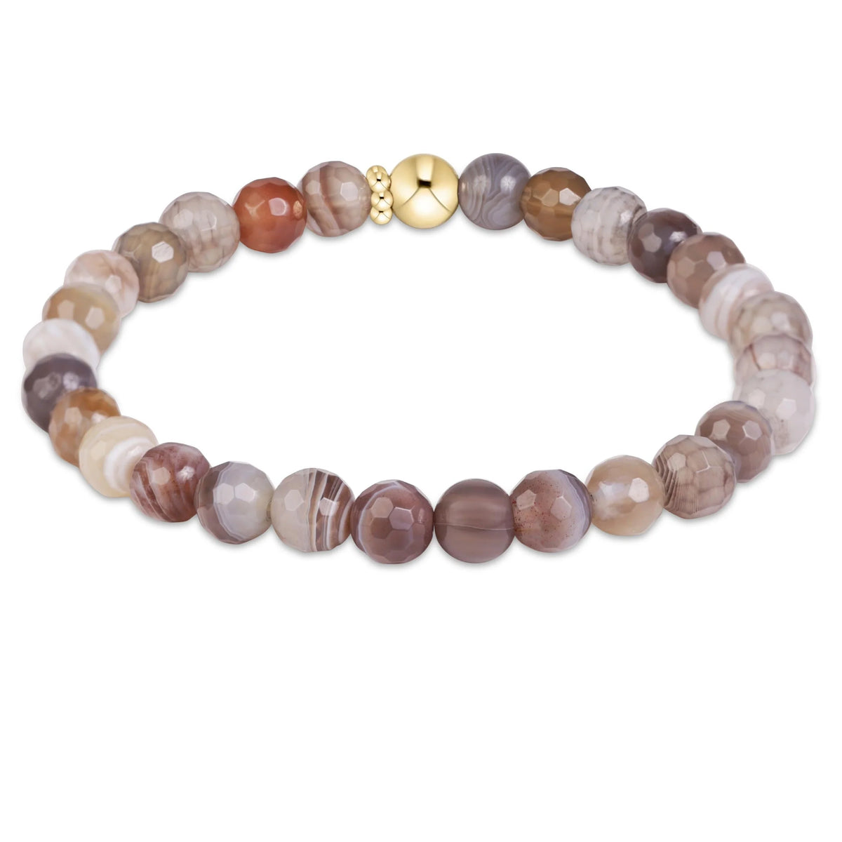 Classic Gemstoone 6mm Bracelet- Botswana Agate
