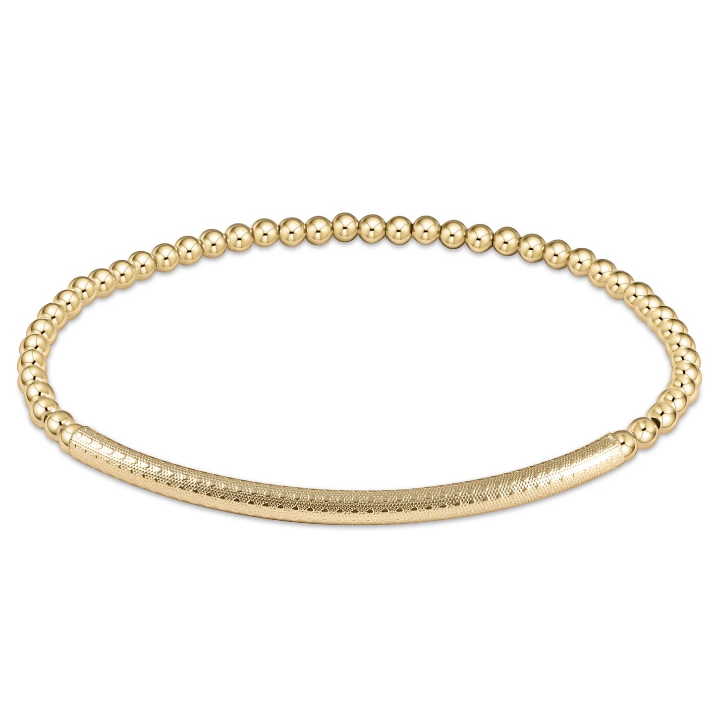 Bliss Bar Textured 3mm Bead Bracelet - Gold