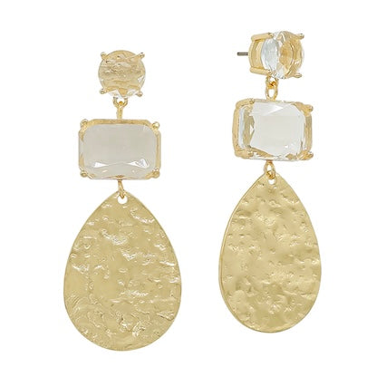 Neo Gold Clear Earrings