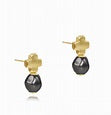 Signature Cross Gold Stud- Pearl- Dark Grey