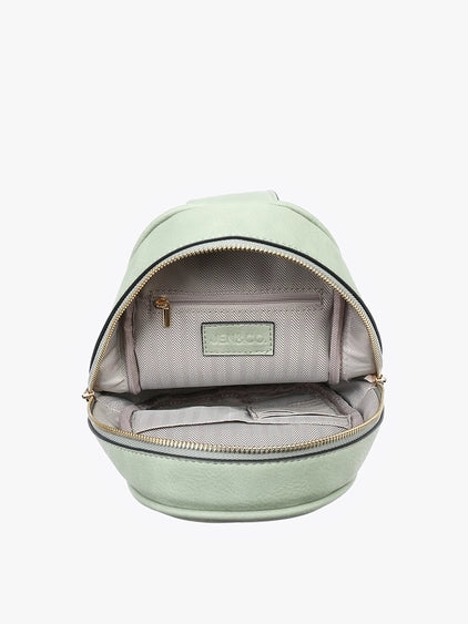 Pamela Double Zip Sling Bag in Teal