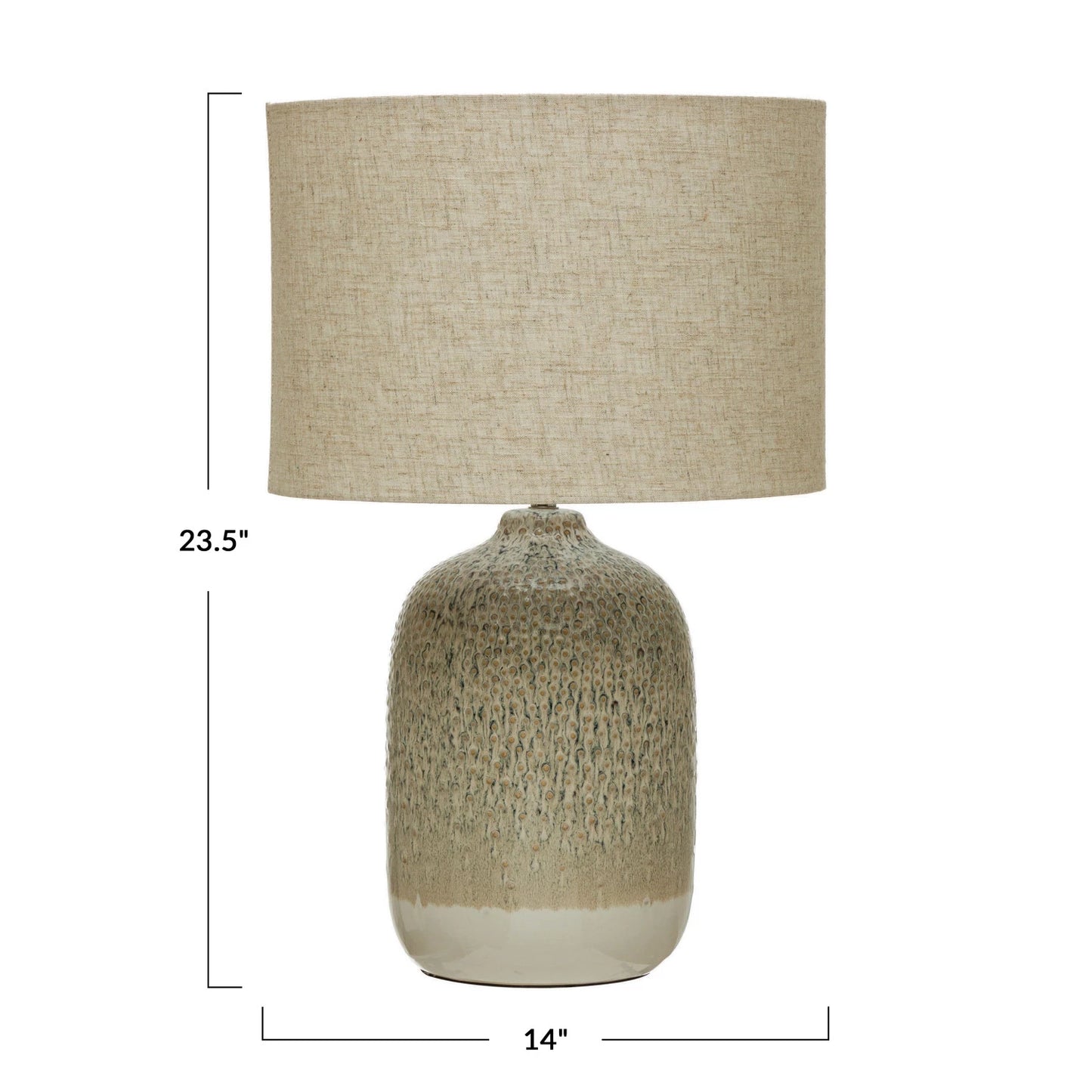 Stoneware Table Lamp with Linen Shade