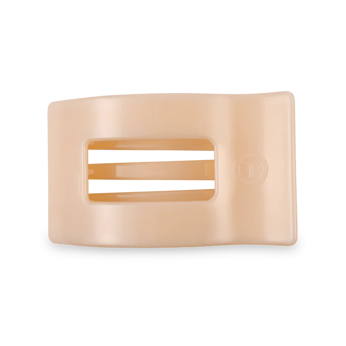 Almond Beige Medium Flat Rectangle Hair Clip