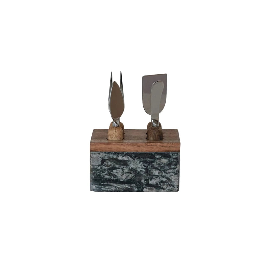 Stainless Steel Cheese Servers w/Stand, Set of 5