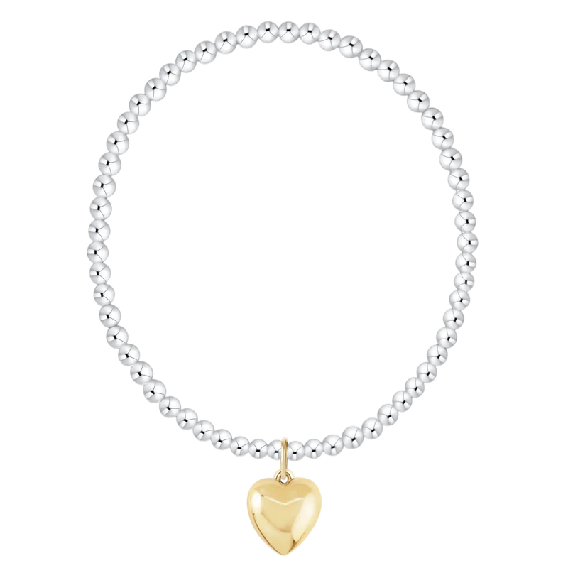 Classic Pearl 3mm Bracelet Love Plush Gold Charm