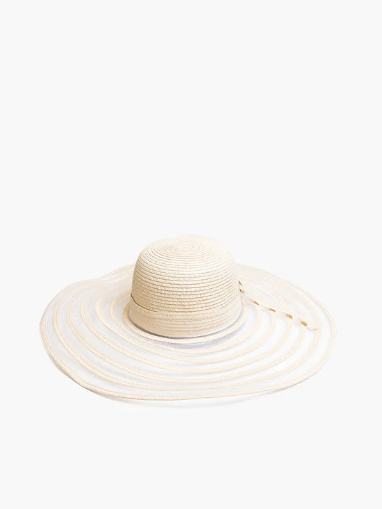 Margaret Two-Tone Wide Hat in Natural