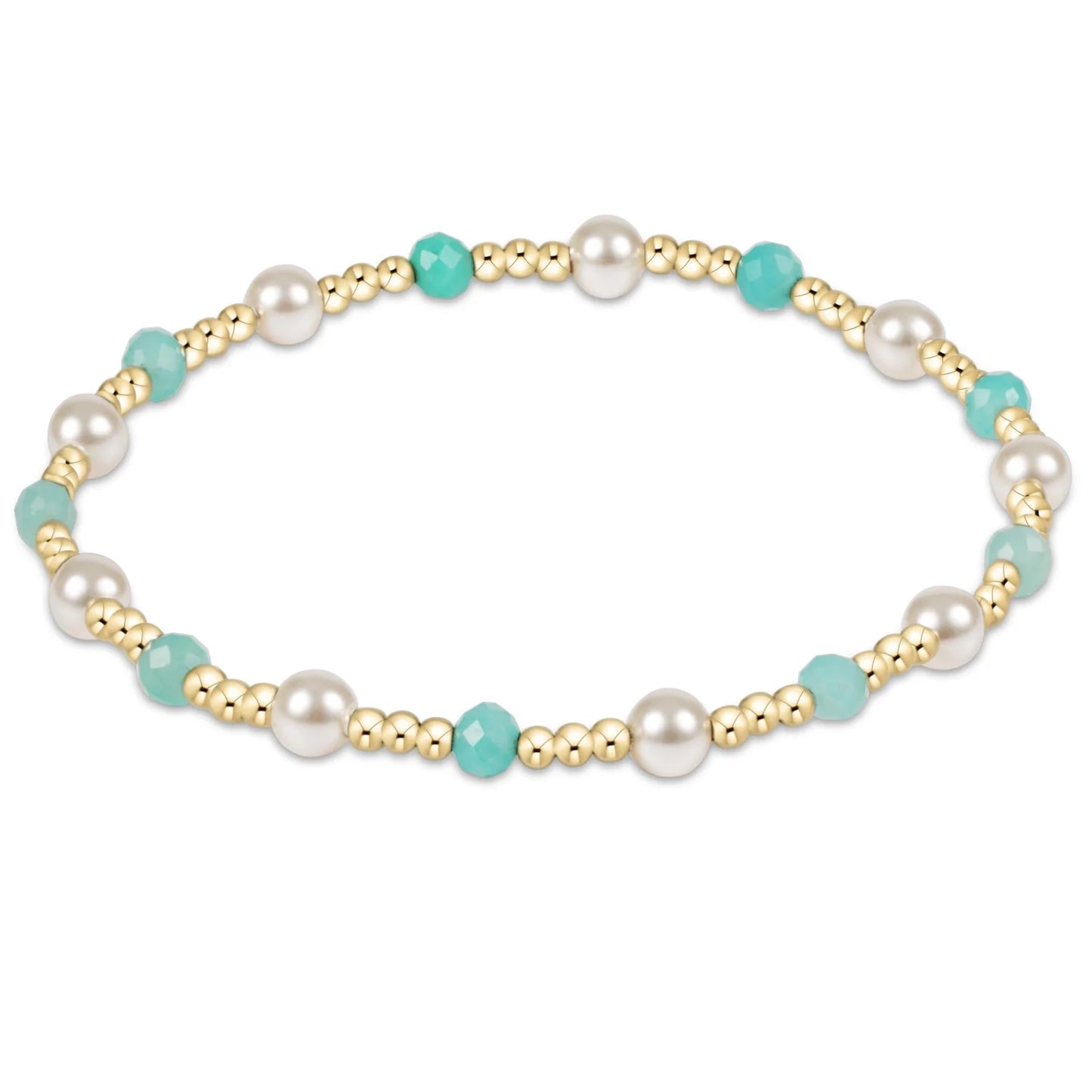 Pearl Sincerity Pattern 4mm Bead Bracelet- Green Onyx