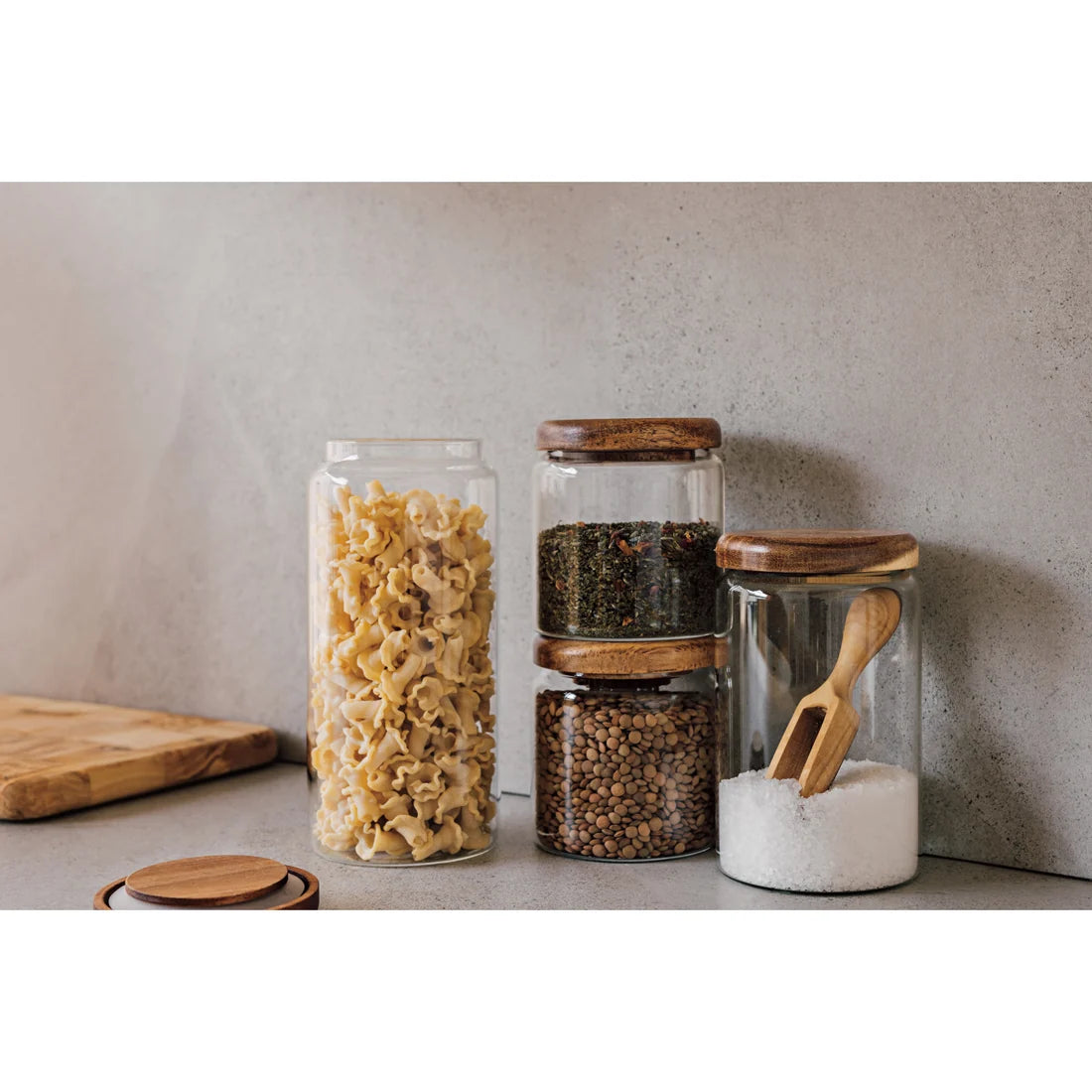 Glass Jars with Acacia Wood Lid