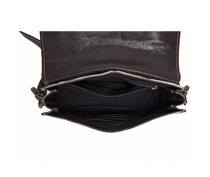 Angus Ridge Leather & Hairon Bag in Dark Hair-on Hide