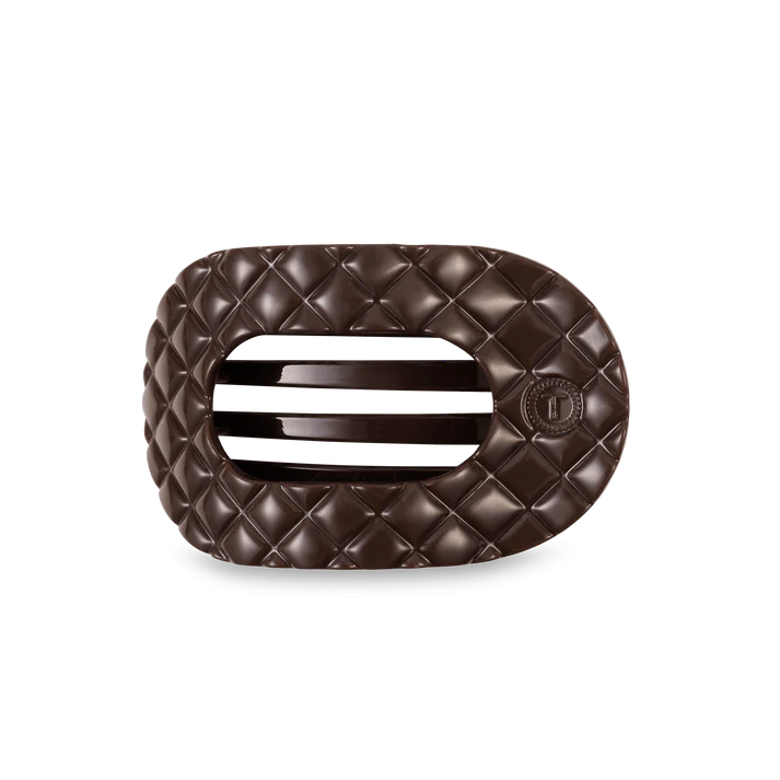 Truly Taupe Quilted Flat Round Hair Clip