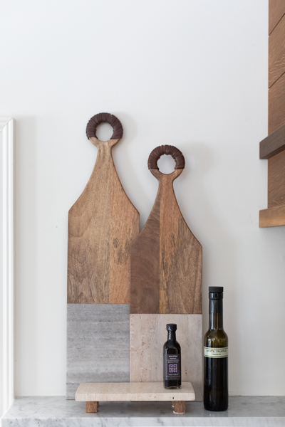 Small Travertine Footed Tray