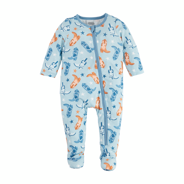 Blue Cowboy Print Baby Sleeper