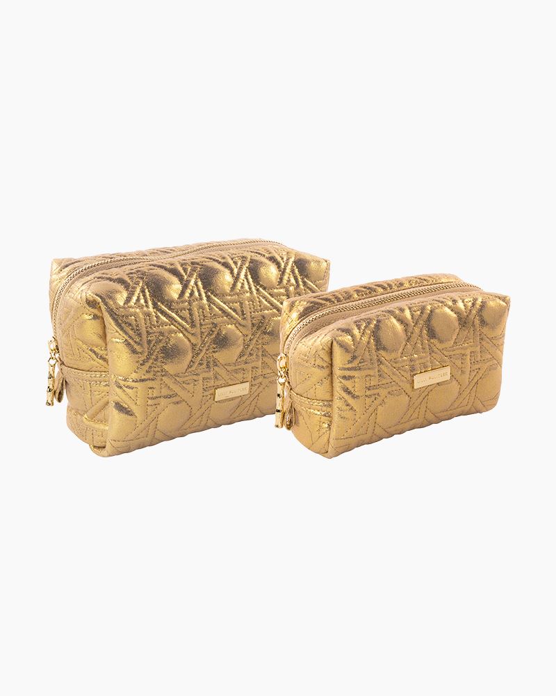 Travel Pouch Set, Gold Lattice