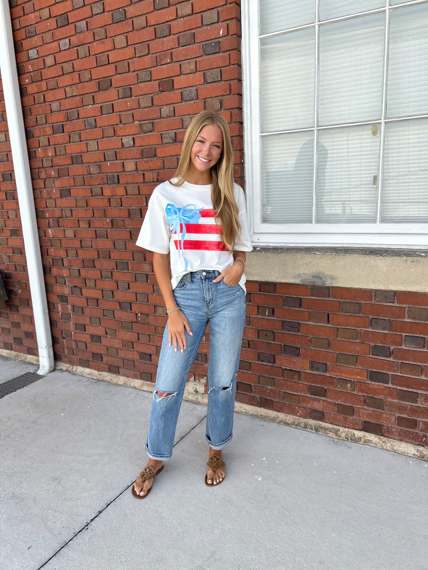Flag Bow Graphic Tee