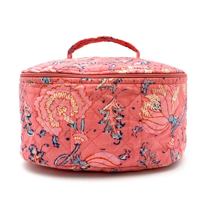 Large Cosmetics Case - Block Printed Cotton