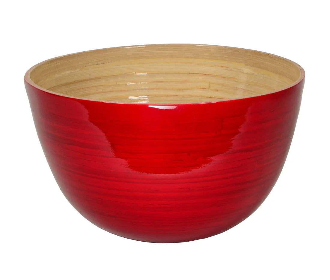 Bamboo Party Bowl 15.75" x 5.5" Red