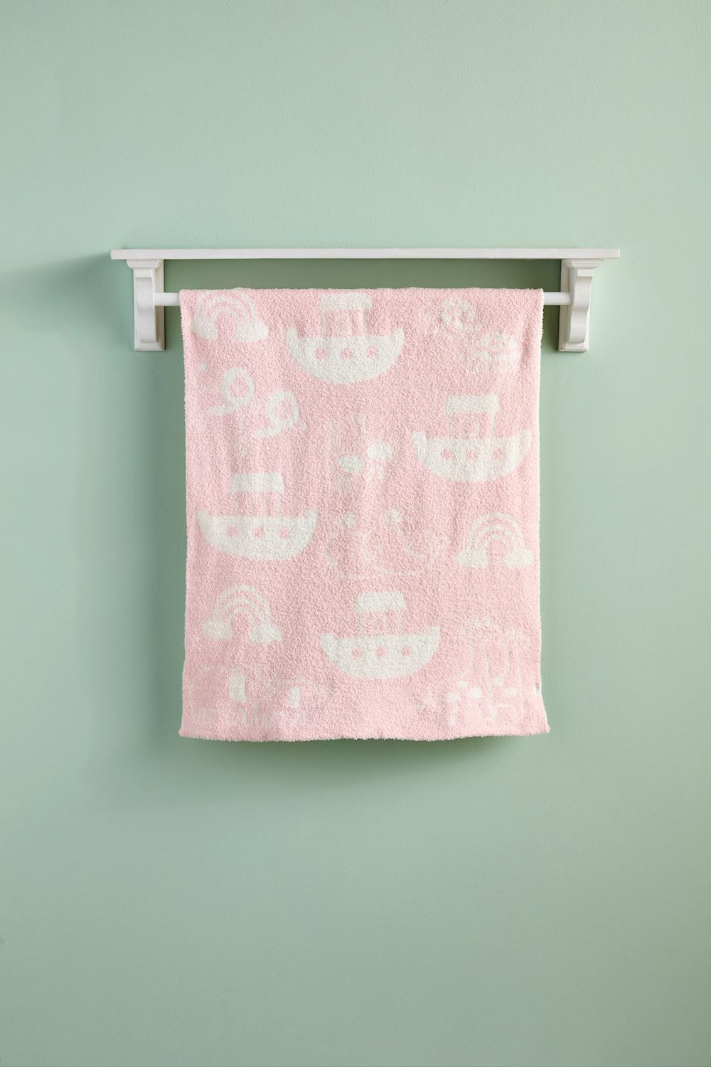 Pink Noah's Ark Chenille Blanket