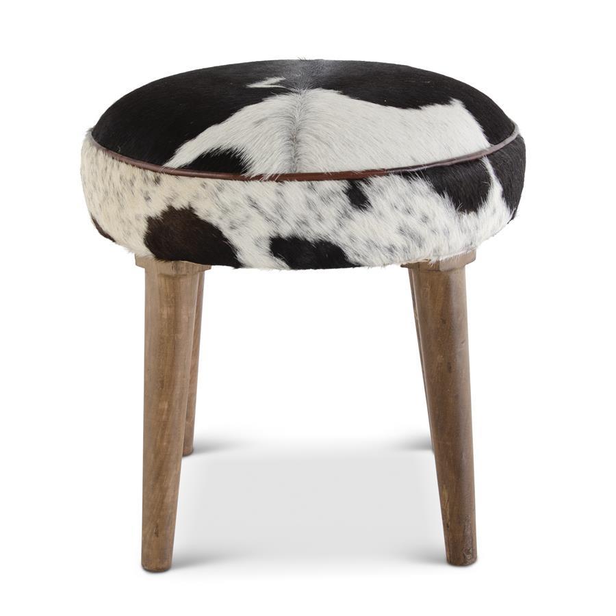 Black & White Cow Hide Stool