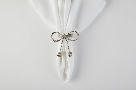 Napkin Ring Ribbon - Silver