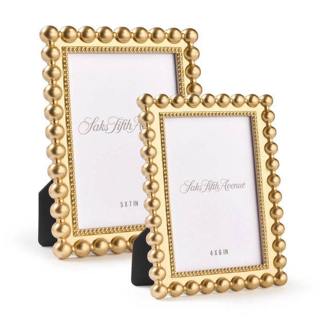 Saks Fifth Avenue Gold Beaded City Chic Frame