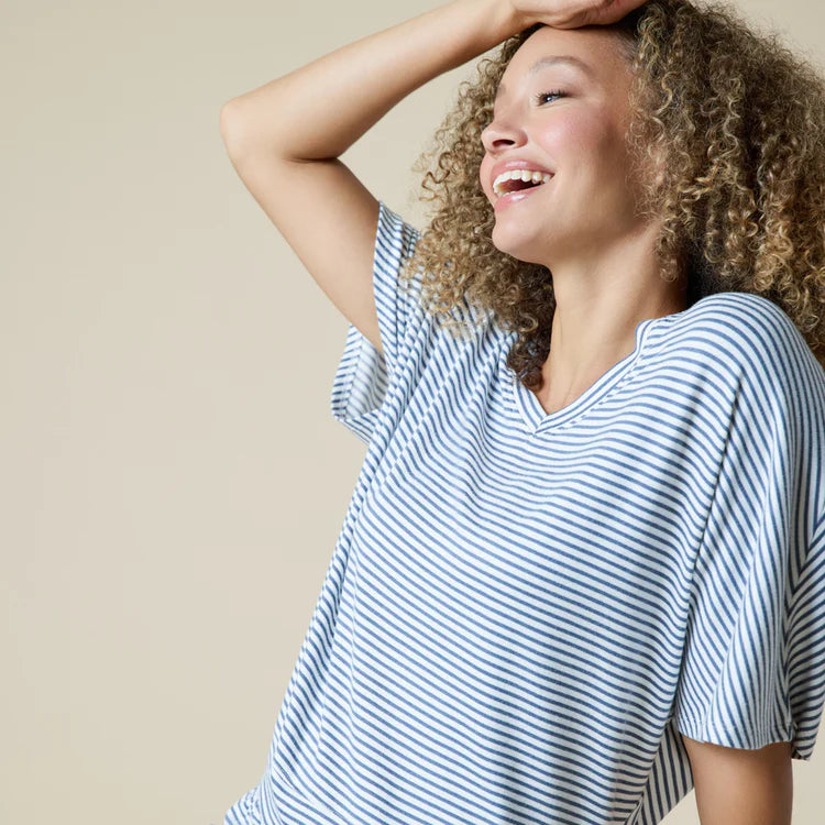 Dream Relaxed V-neck with Capri Lounge Set Copper Rose